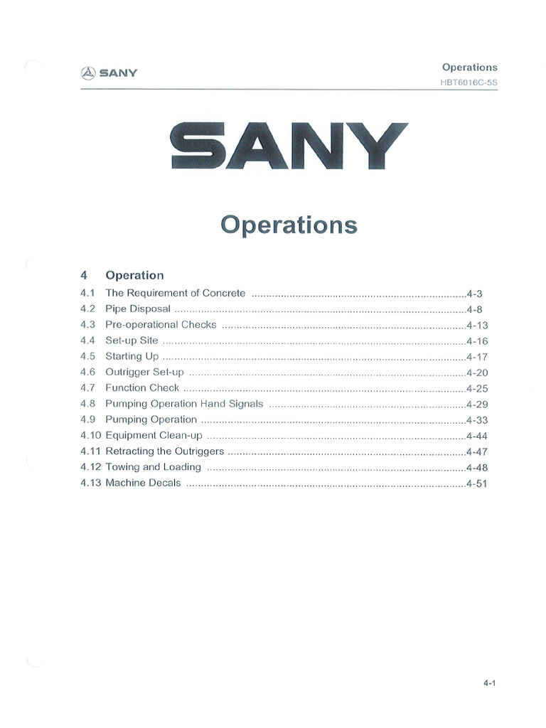 Sany Operations | PDF