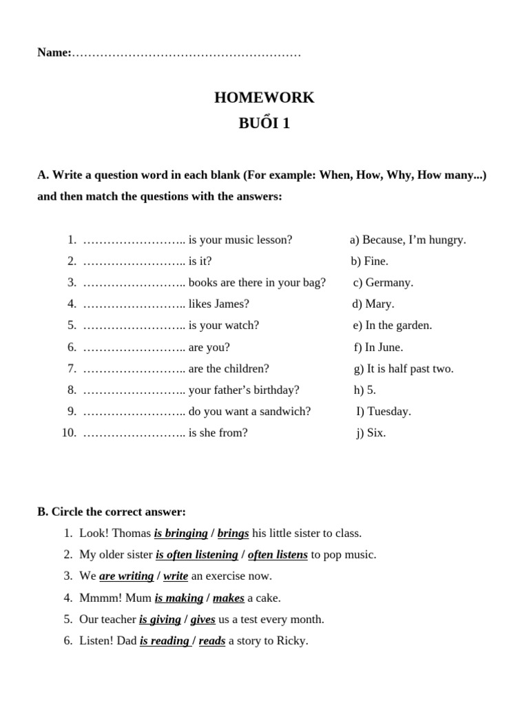 Homework Bu I 1 | PDF | Language Arts & Discipline