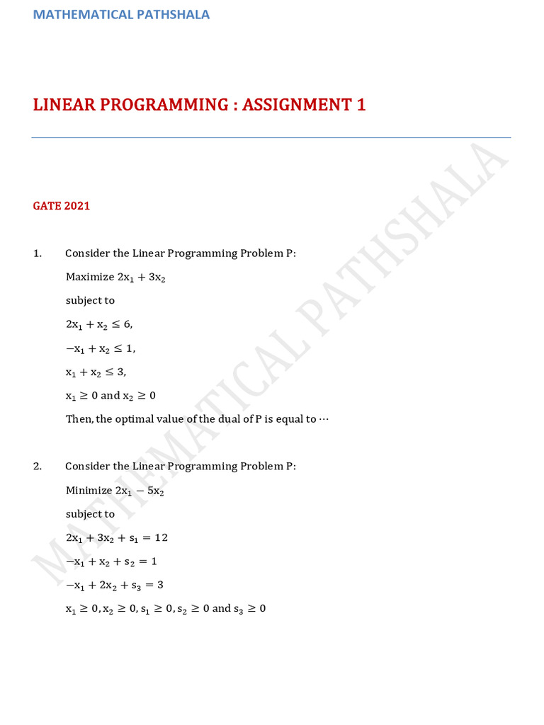 LPP Assignment 1 - 240126 - 144136 | PDF | Linear Programming | Applied ...