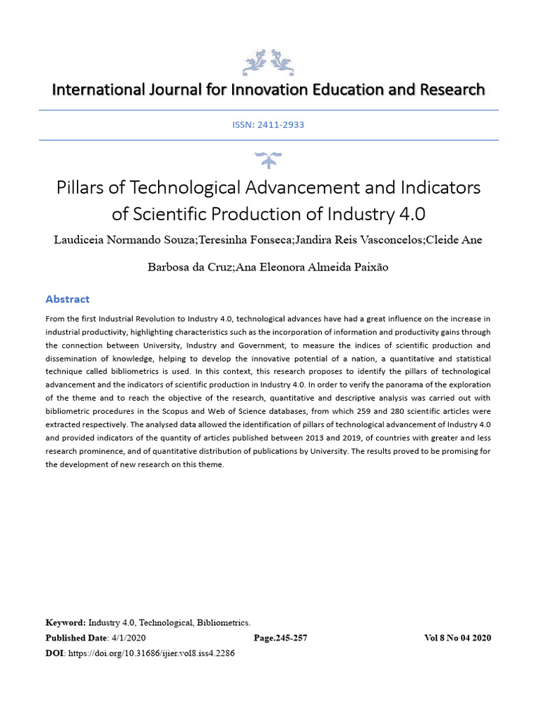 Pillars - of - Technological - Advancement - and Manufacturing Paper 2 ...