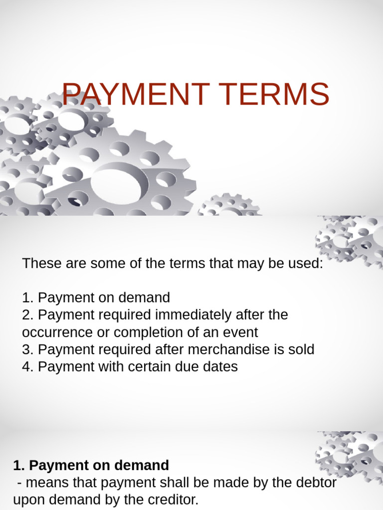 Payment Terms | PDF | Loans | Interest