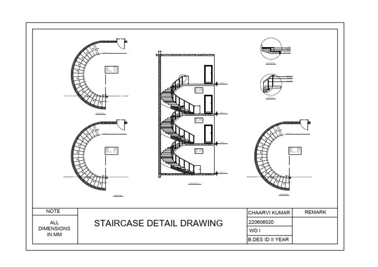 Staircase Detail Drawing Specifications | PDF | Stairs | Architectural ...