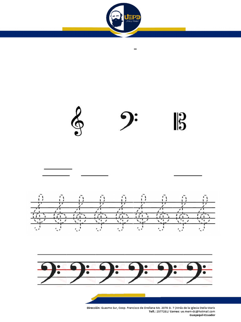 Claves y Figuras Musicales en Séptimo Grado | PDF | Clave | Ritmo y medidor