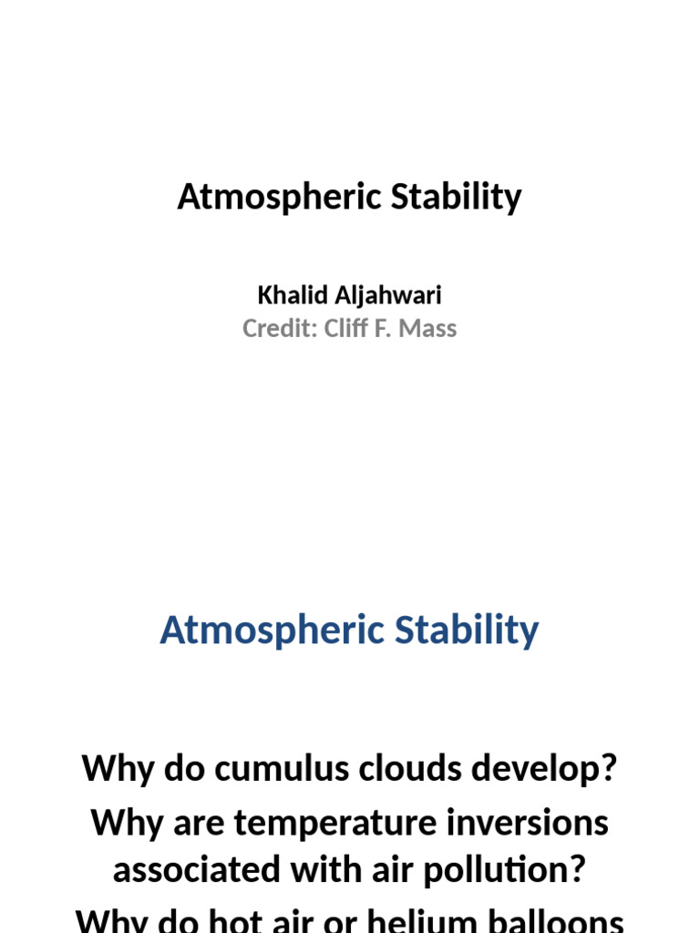 10 Stability | PDF | Atmosphere Of Earth | Density