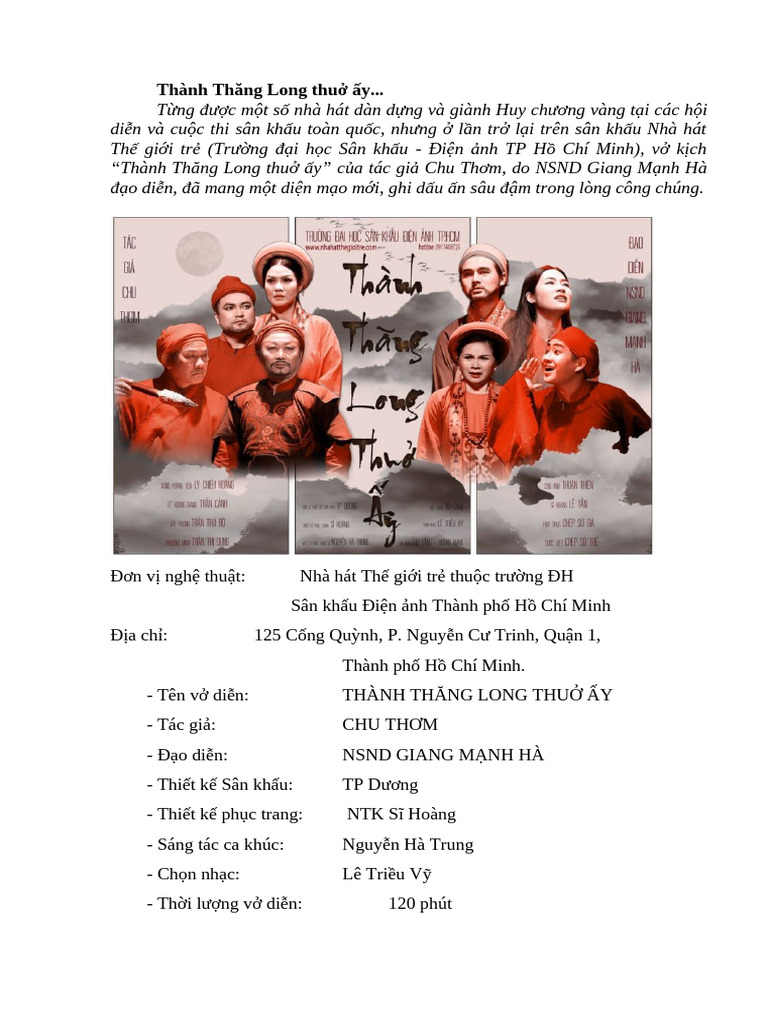 Thanh Thang Long Thuo Ay | PDF