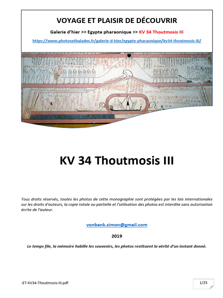 Tombe KV 34 de Thoutmôsis III | PDF | Hatchepsout | Osiris