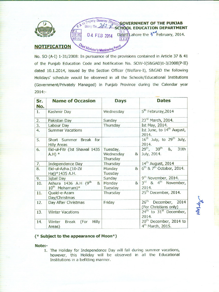 Annual Holidays | PDF