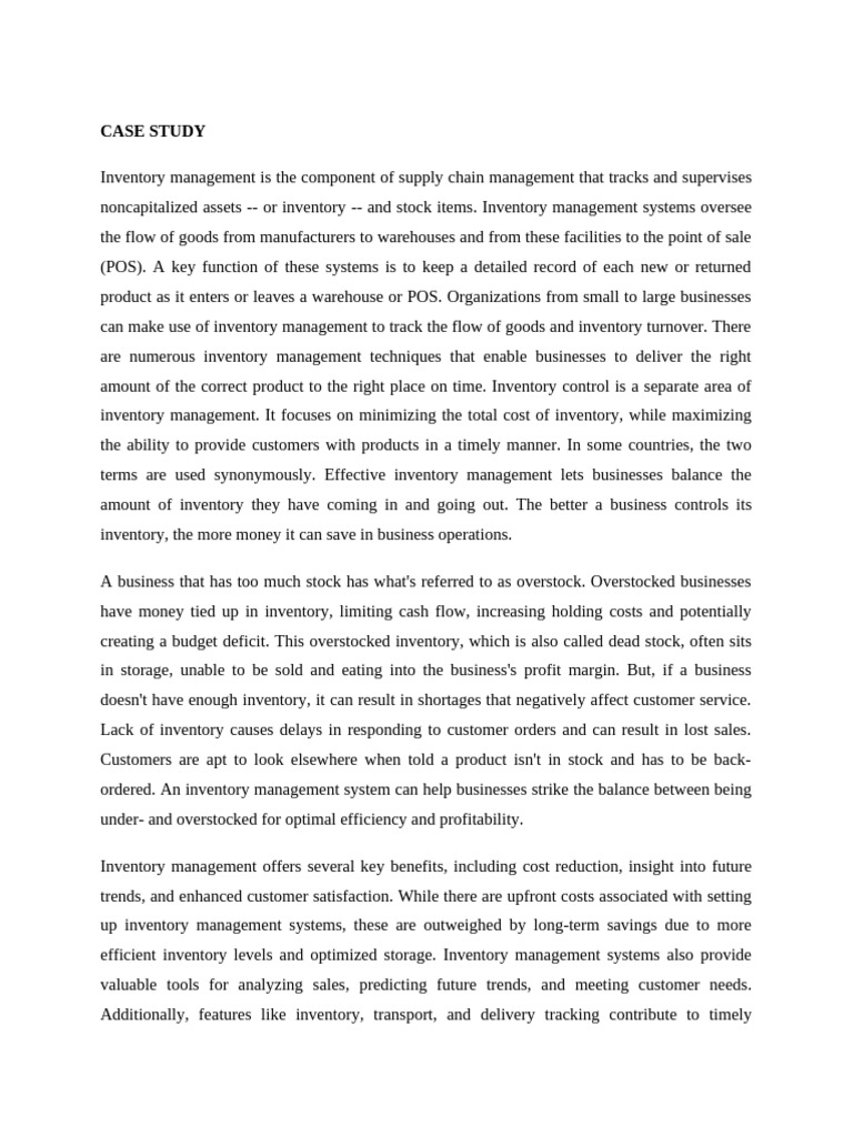 AG1815 Case Study | PDF | Inventory | Warehouse