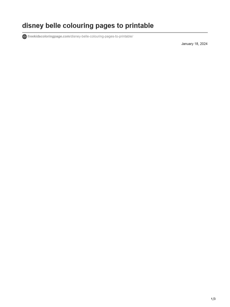 Printable Disney Belle Coloring Pages | PDF