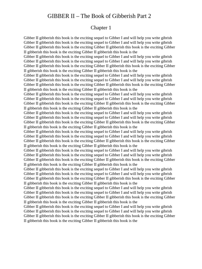 Gibber II: Write Exciting Gibberish | PDF