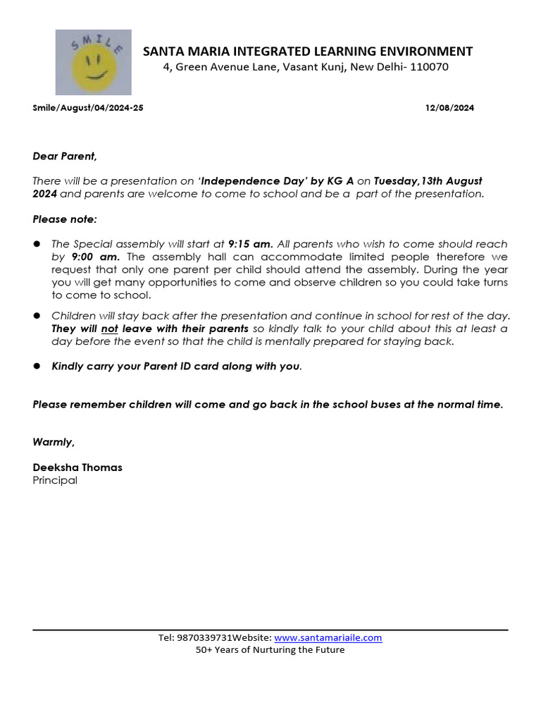 Special Assembly - KG A | PDF