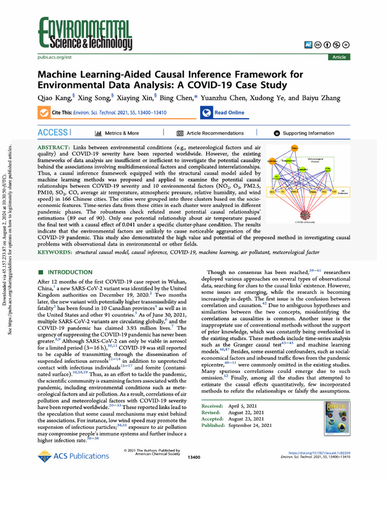 Machine Learning Aided Causal Inference Framework For Environmental | PDF