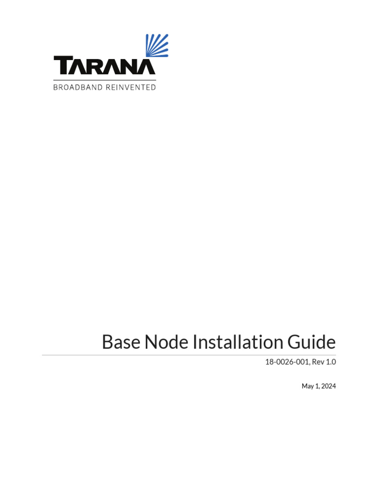 Tarana Base Node Installation Guide | PDF | Ip Address | Port (Computer ...