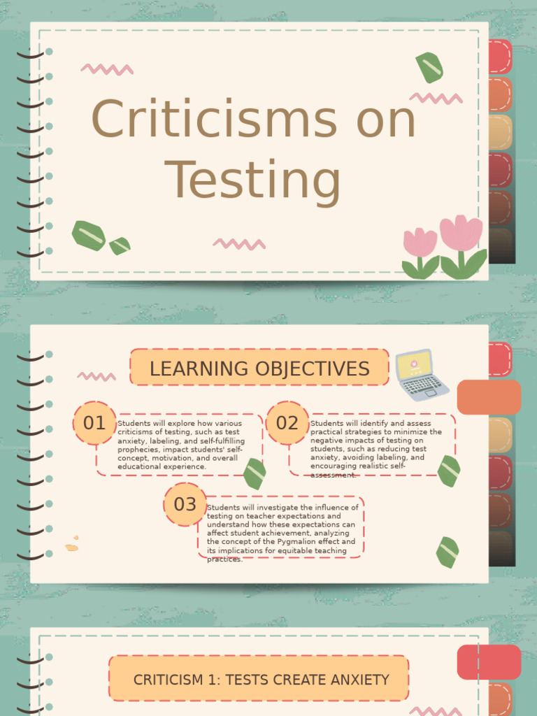 UNIT3 - Criticisms On Testing | PDF | Anxiety | Social Psychology