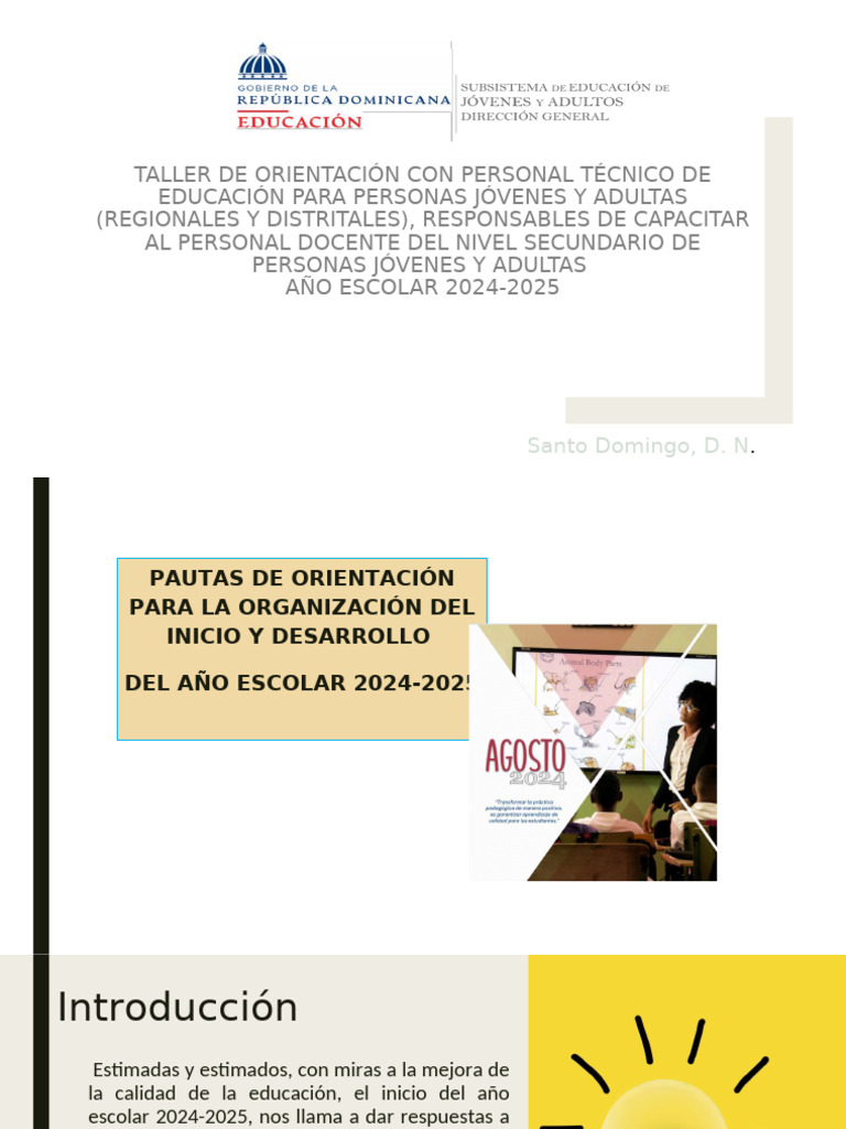 Organización del Año Escolar 2024-2025 | PDF | Maestros | Plan de estudios