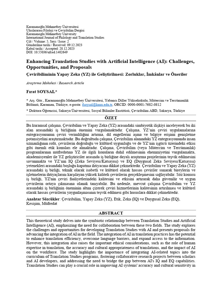AI in Translation Studies: Challenges & Opportunities | PDF ...