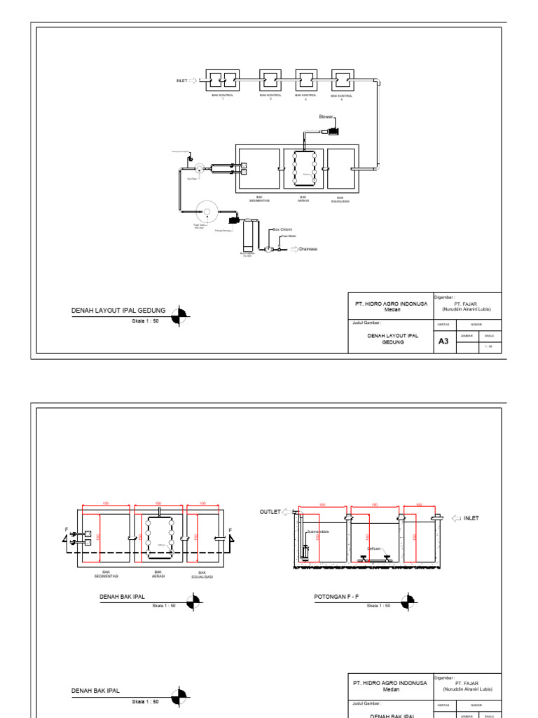 Denah Layout IPAL dan Bak Kontrol | PDF | Chemical Engineering
