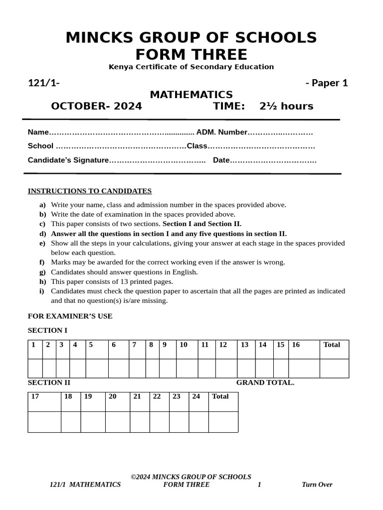 MATHS Paper 1 | PDF | Mathematics | Geometry