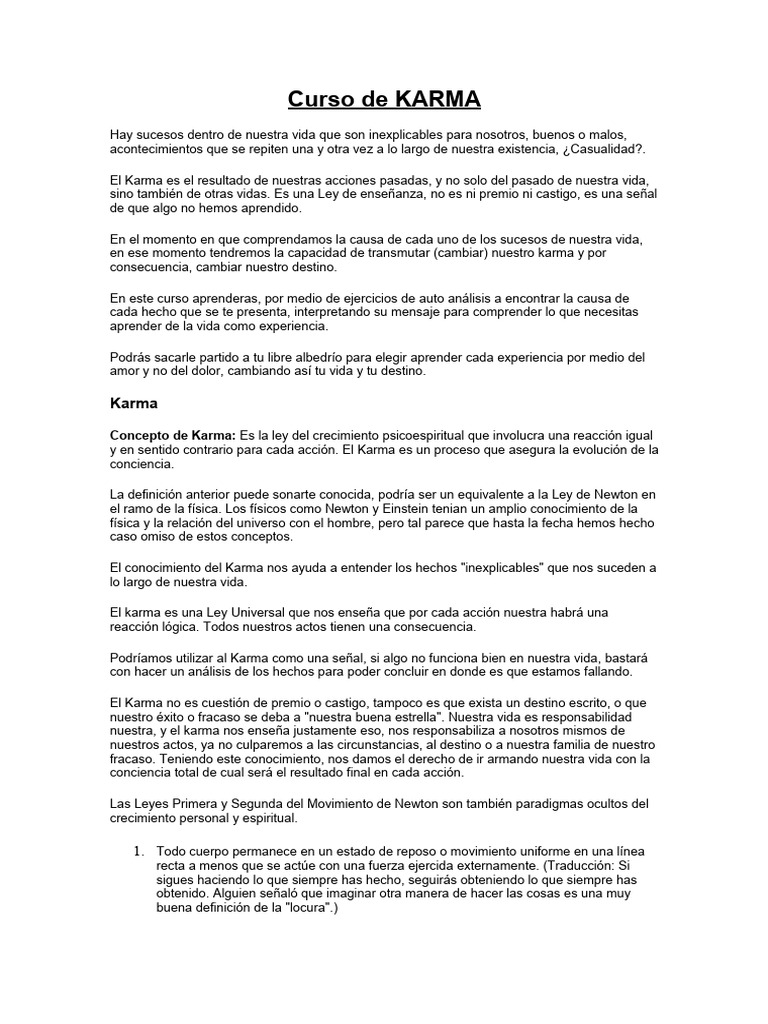 Curso de KARMA | PDF | Karma | Mente