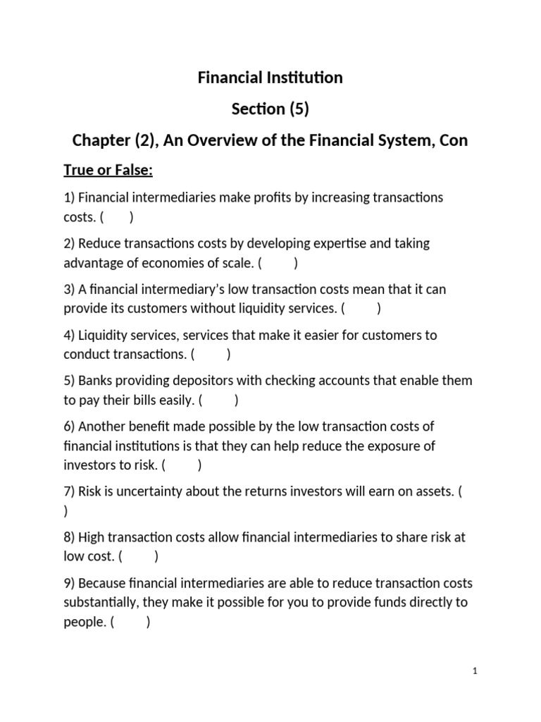 Section 5, Financial Institution | PDF | Financial Risk ...