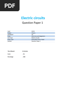 IGCSE Physics All of Electricity Topic Questions