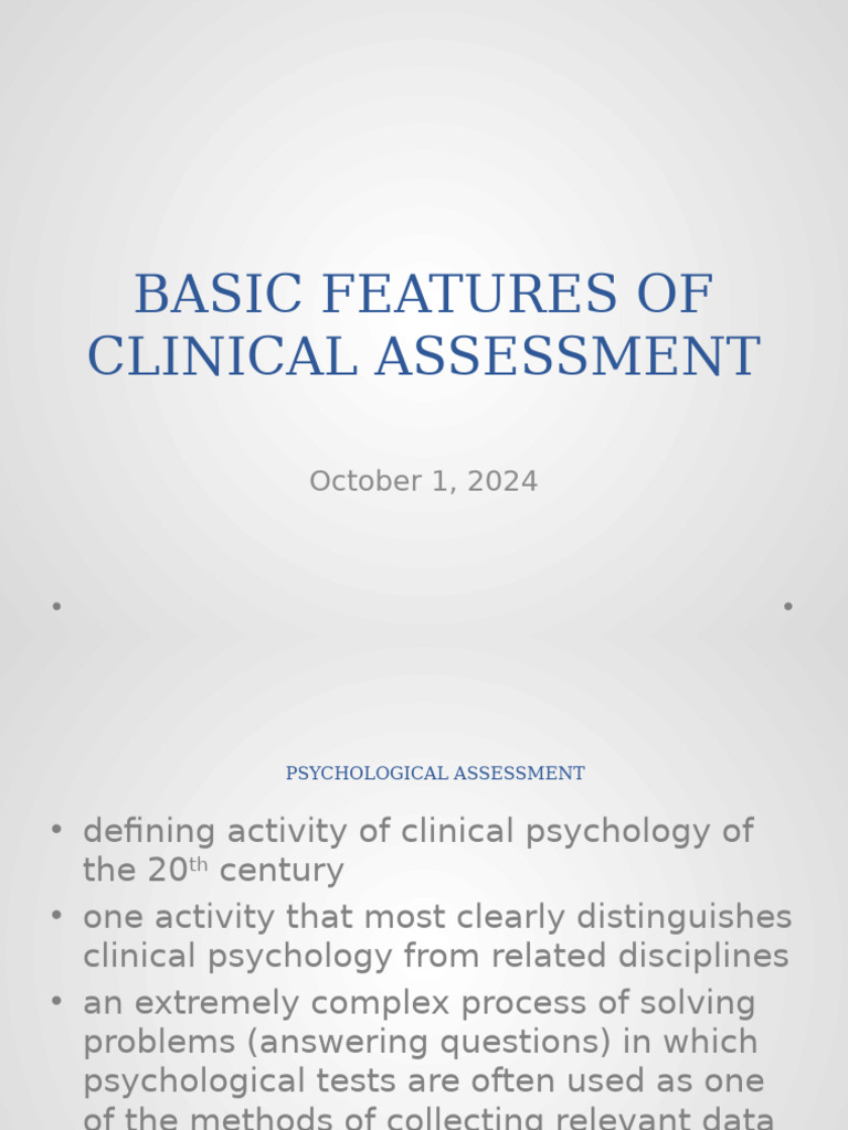 Key Aspects of Clinical Assessment | PDF | Psychology | Clinical Psychology
