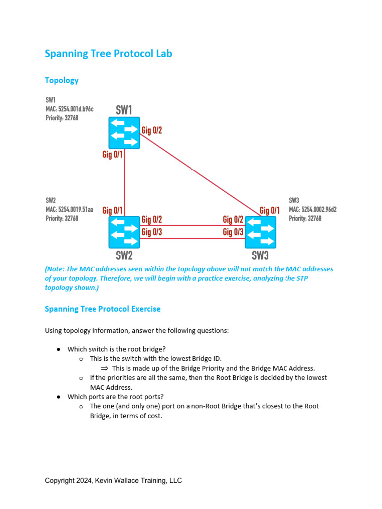 Spanning Tree Protocol Lab | PDF | Computer Architecture | Internet ...