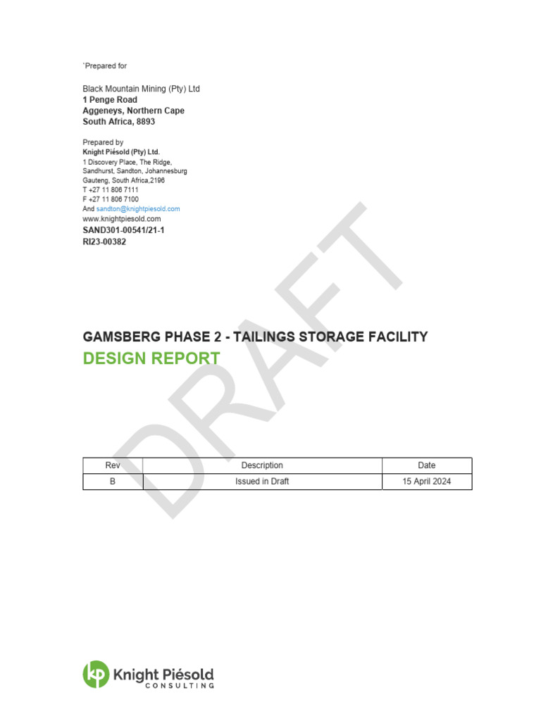 5 Engineering Design Report Draft | PDF | Flood | Dam