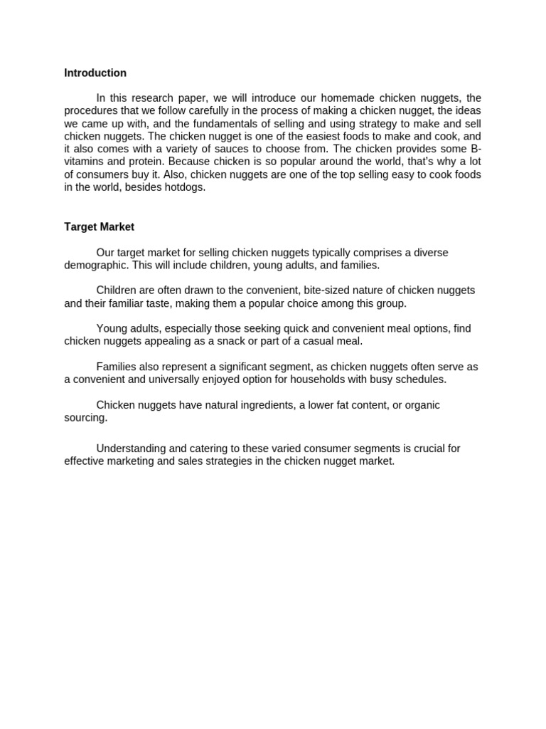 Introduction and Target Market | PDF