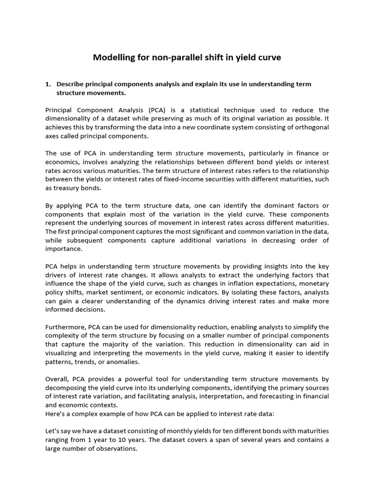 Modelling For Non Parallel Shift in Yield Curve Lyst8557 | PDF ...