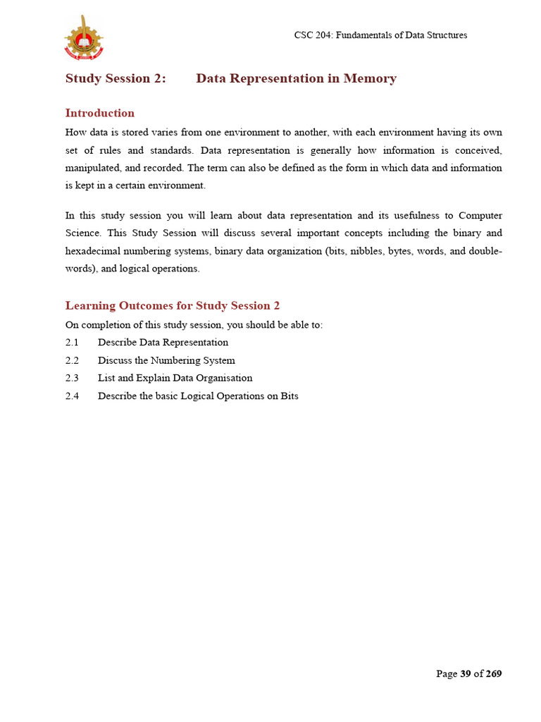 Data Representation in Computer Memory | PDF | Bit | Binary Coded Decimal
