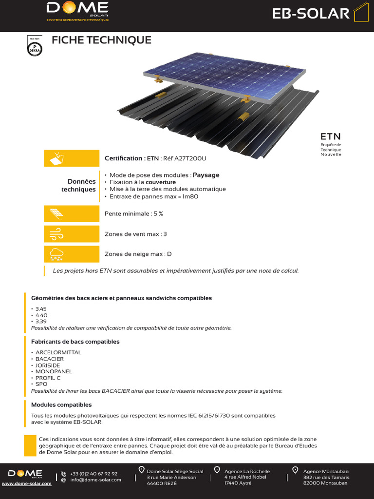 Solutions de Montage EB-SOLAR | PDF