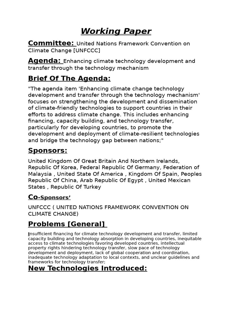 Working Paper | PDF | Climate Change | Climate Change Mitigation