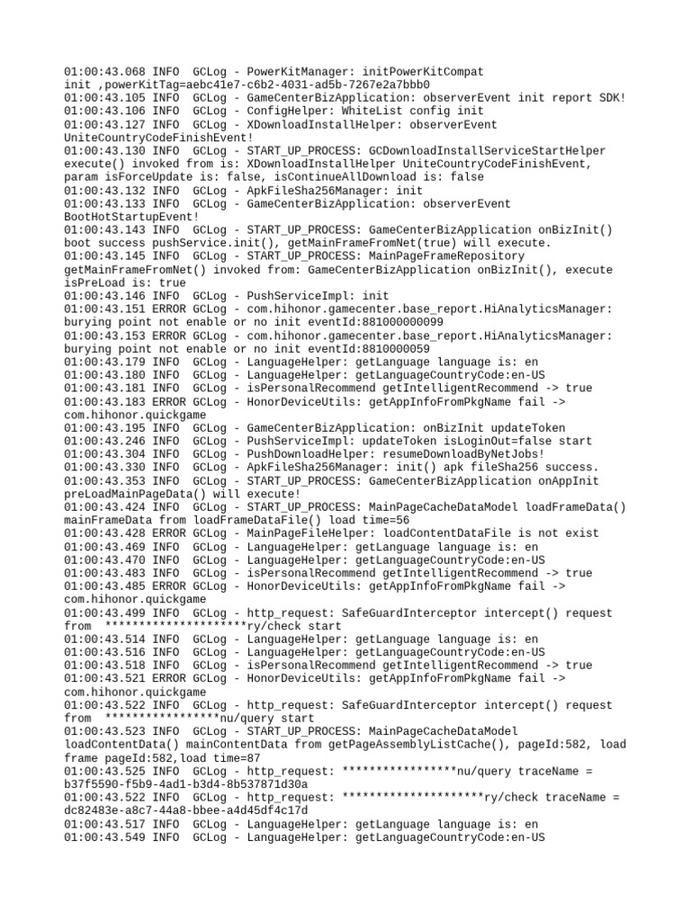 GameCenter Initialization Log Analysis | PDF | Internet Architecture ...
