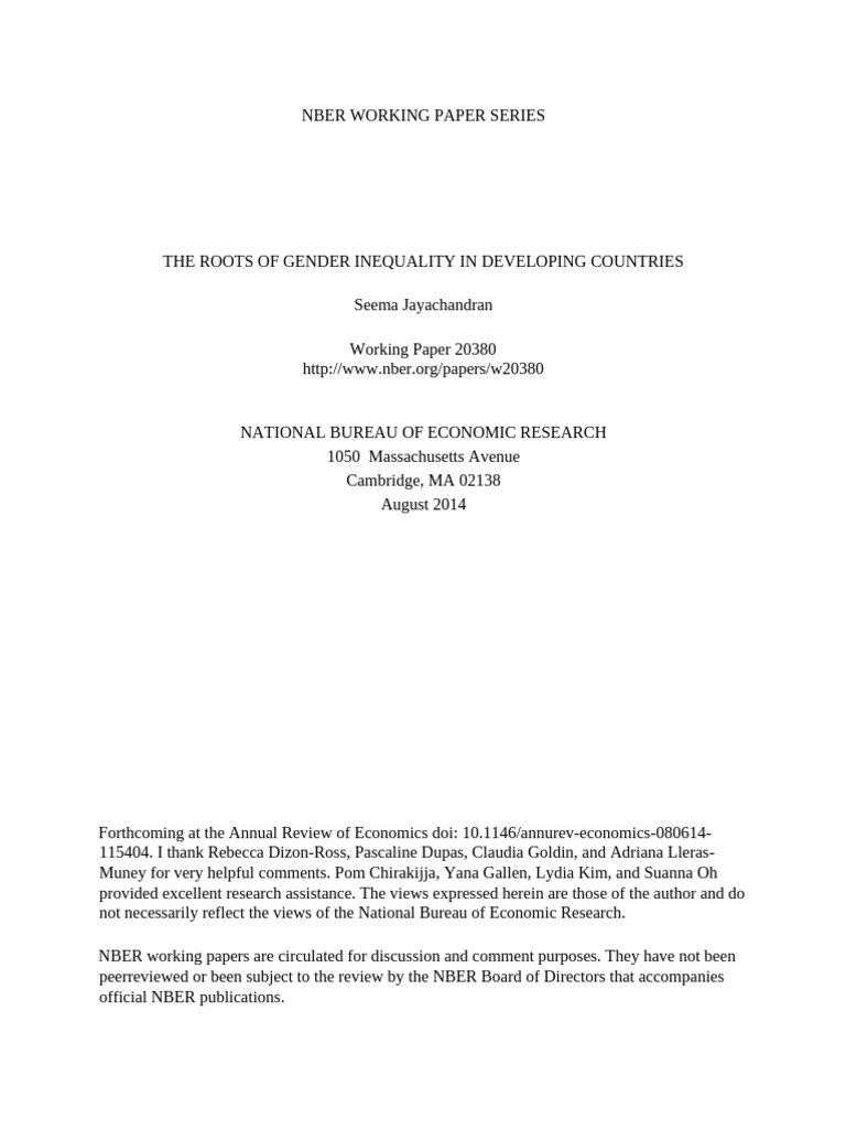 Gender Inequality in Developing Countries | PDF | Poverty ...