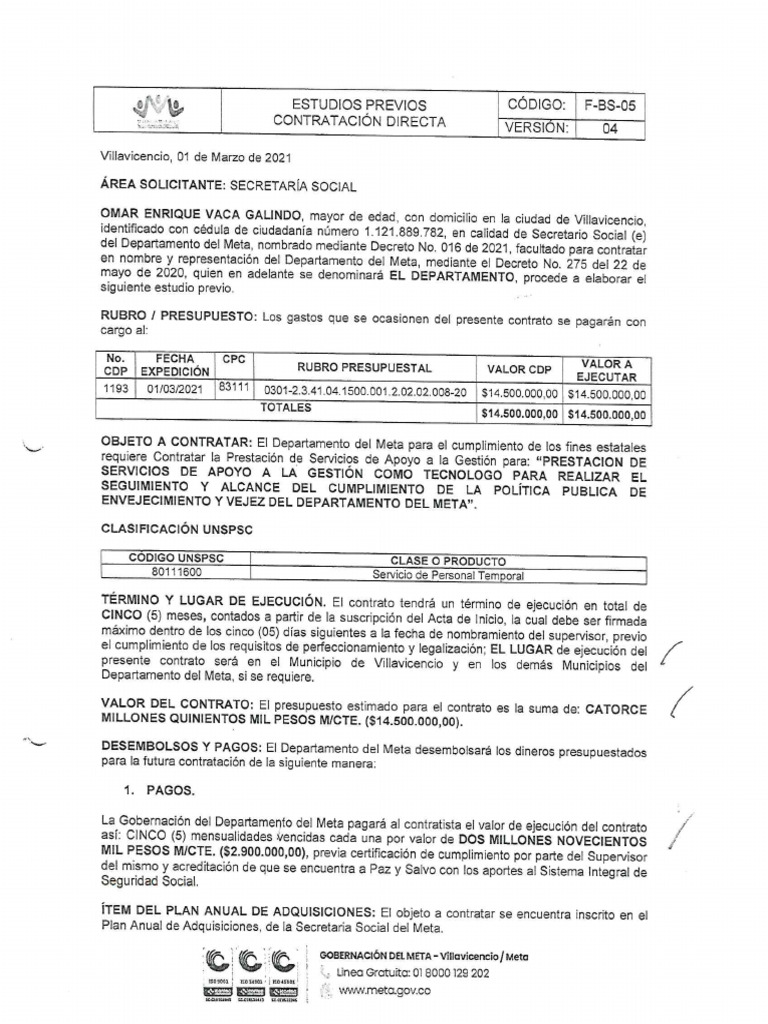 Estudios Previos | PDF