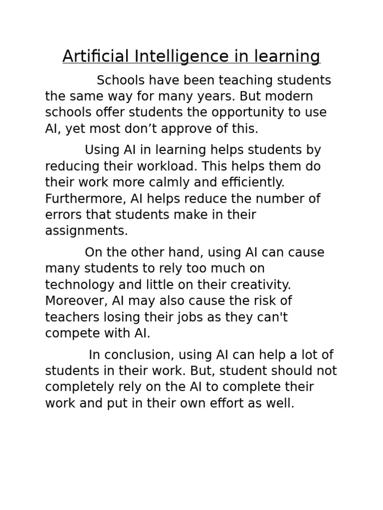 AI's Impact on Student Learning | PDF