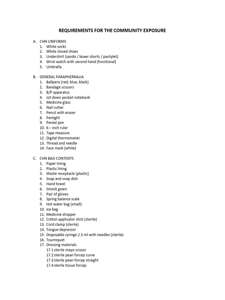 Requirements For CHN Exposure - C | PDF