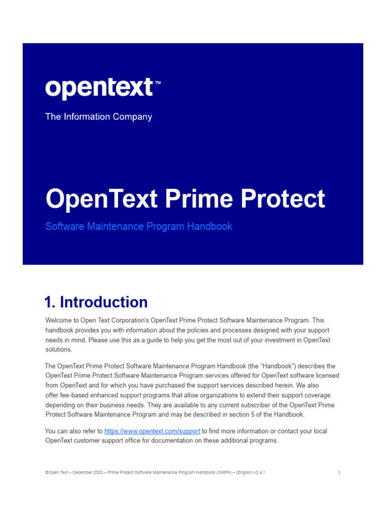 OpenText Prime Protect Maintenance Handbook | PDF | Integrated ...