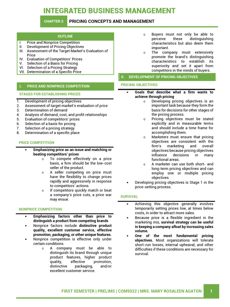 Pricing Strategies and Objectives Overview | PDF | Pricing | Marketing