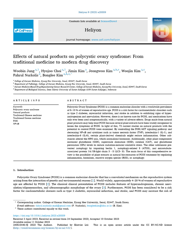 Effects of Natural Products On Polycystic Ovary Syndrome From | PDF ...