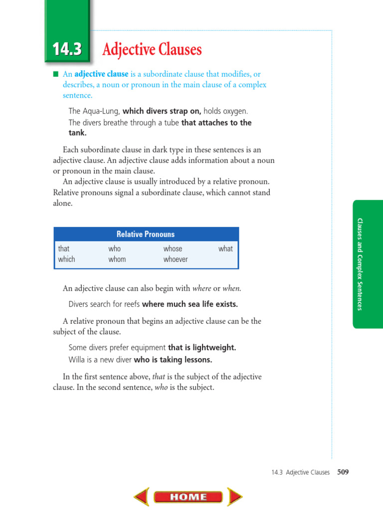 Understanding Adjective Clauses | PDF