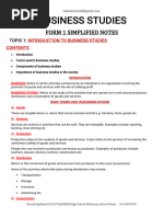 Business Studies Notes for Form 1 Kenya | PDF | Goods | Business