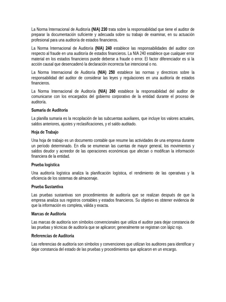 Normas y Técnicas de Auditoría Financiera | PDF