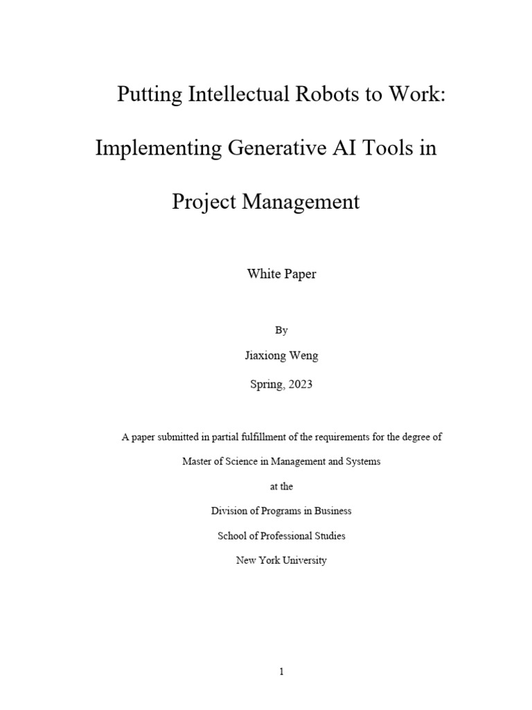 Putting Intellectual Robots To Work - Implementing Generative AI Tools ...