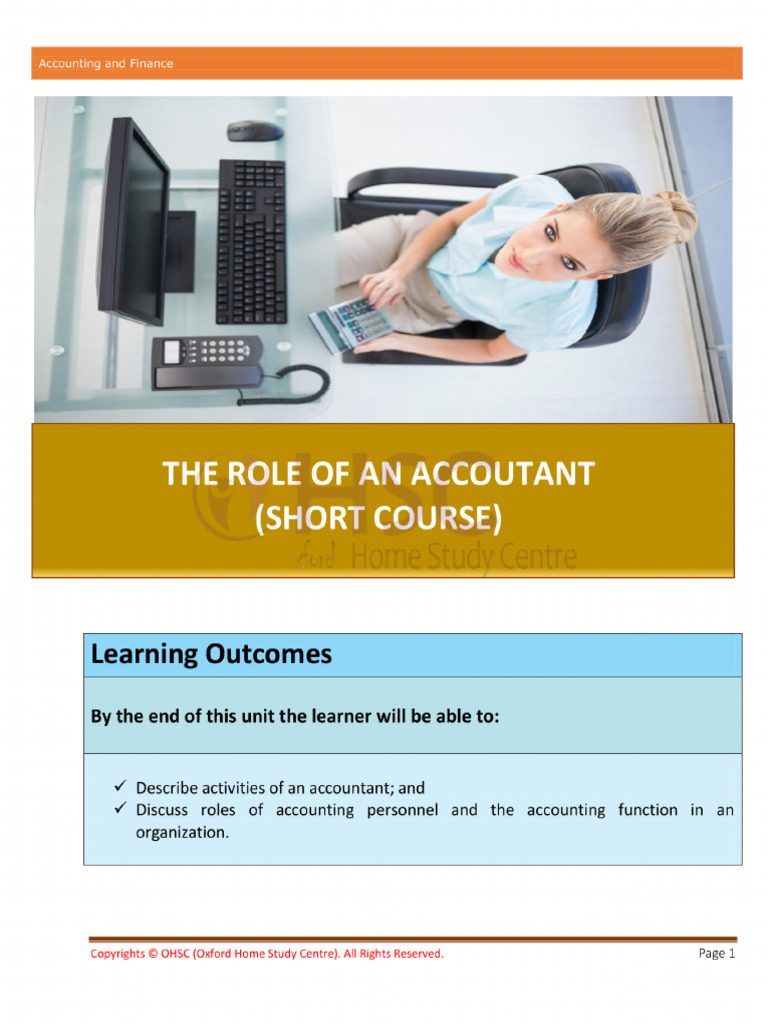 01 The Role of An Accountant | PDF