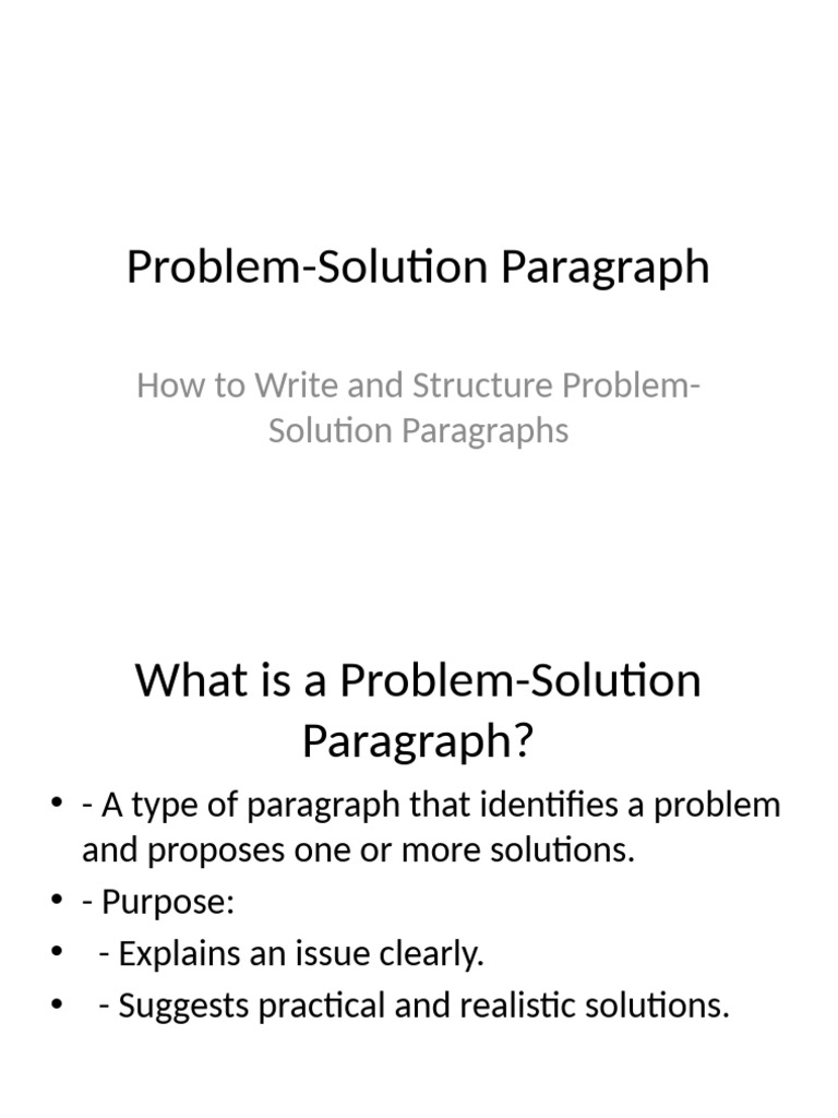 Writing Effective Problem-Solution Paragraphs | PDF
