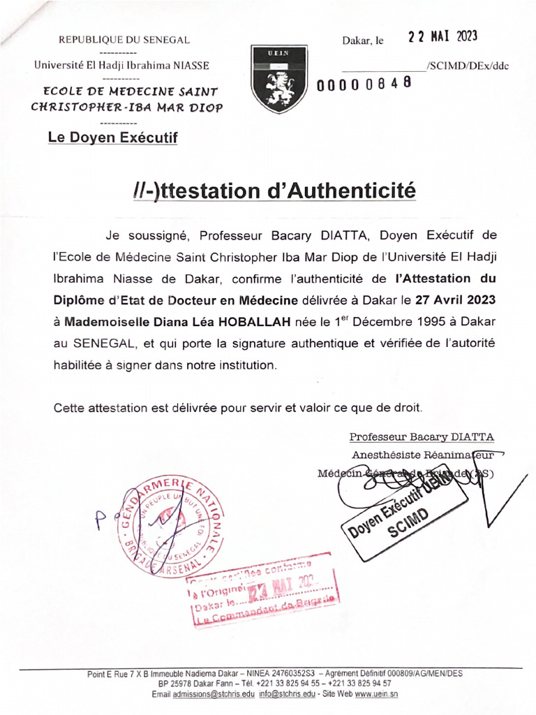 Attestation D'authenticité | PDF