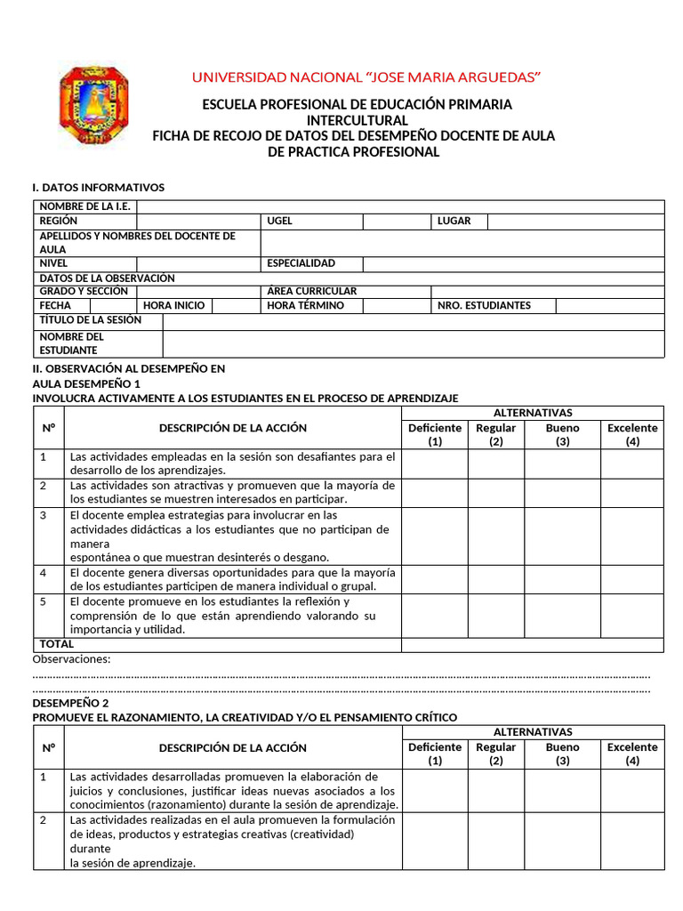 Evaluación del Desempeño Docente en Aula | PDF | Maestros | Aprendizaje