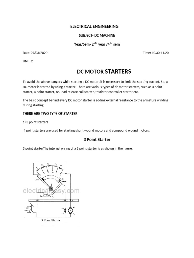 DC Machine 2 Year 29 03 2020 | PDF | Electric Current | Electric Motor